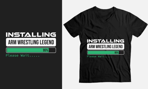 Arm Wrestling Please Wait Graphic for T-Shirt Designs