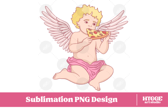 Cupid with Pizza PNG for Crafting and Illustrations
