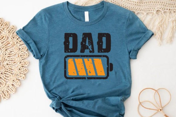 Dad Battery Full Funny Shirt Graphic T-Shirt Design