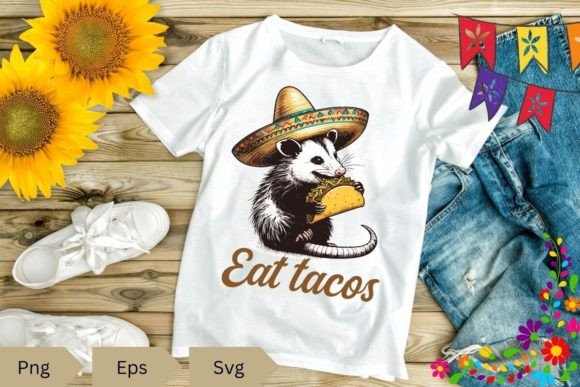 Eat Tacos Funny Opossum Lover Mexican Graphics