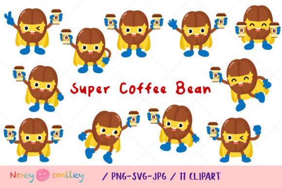 Funny Coffee Beans Super Hero Mascot Review