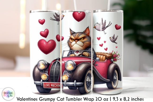 Funny Valentines Grumpy Cat Tumbler Wrap Graphics