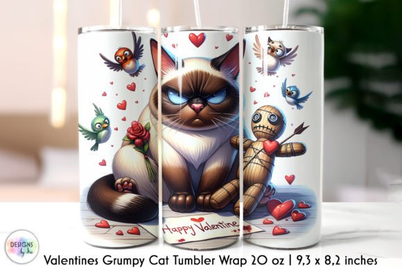Grumpy Cat Valentine Tumbler Wrap Graphics