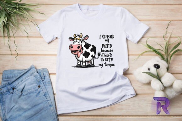 I Speak My Mind Funny Cow PNG for T-Shirt Designs