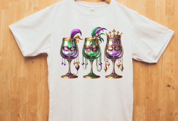 Mardi Gras Glass of Wine Png, Funny