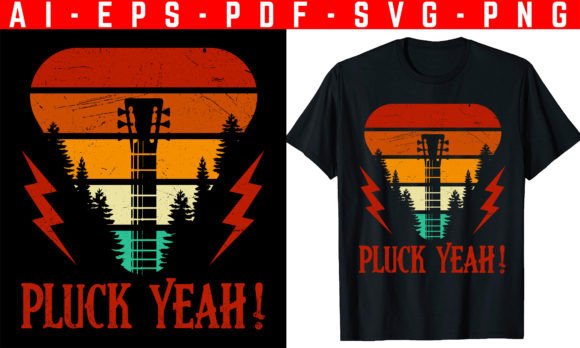 Pluck Yeah Guitar T-shirt Design: A Graphic Asset for Branding and Marketing