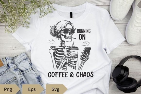 Running on Coffee Chaos Graphics for T-Shirt Designs